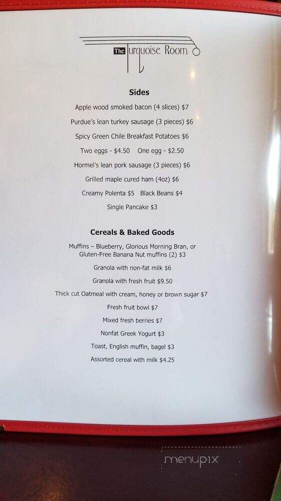 Turquoise Room - Winslow, AZ menu_pic