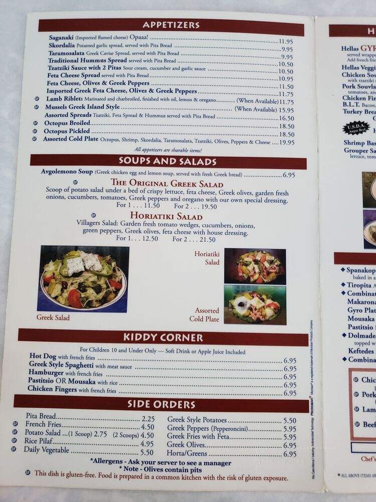 Hellas Restaurant - Tarpon Springs, FL menu_pic