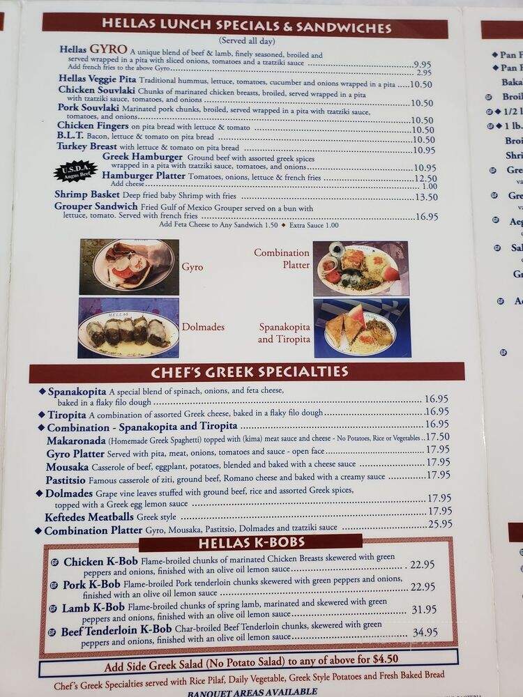 Hellas Restaurant - Tarpon Springs, FL menu_pic