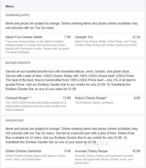 Ruby Tuesday - Rockledge, FL menu_pic