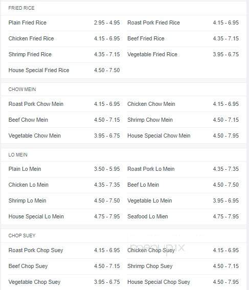 Shanghai Chinese Restaurant - Mulberry, FL menu_pic