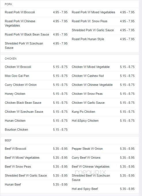 Shanghai Chinese Restaurant - Mulberry, FL menu_pic
