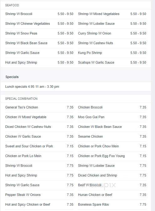 Shanghai Chinese Restaurant - Mulberry, FL menu_pic