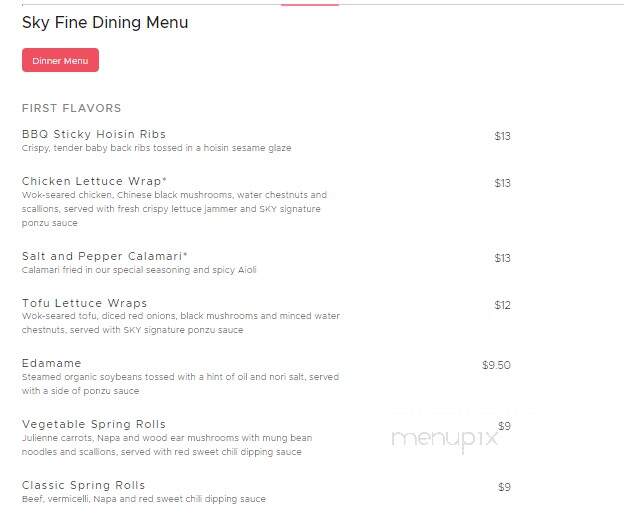 Sky Asian Fusion Cusine - Ocala, FL menu_pic