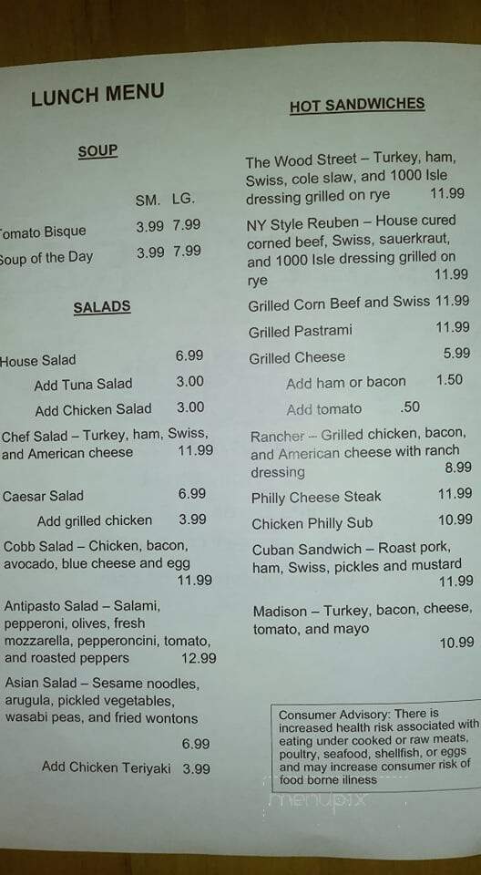 Wood Street Grill - Punta Gorda, FL menu_pic