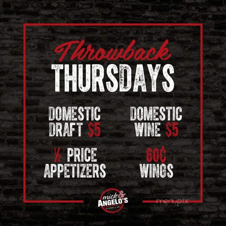Mick and Angelo's Italian Eatery - Niagara Falls, ON menu_pic