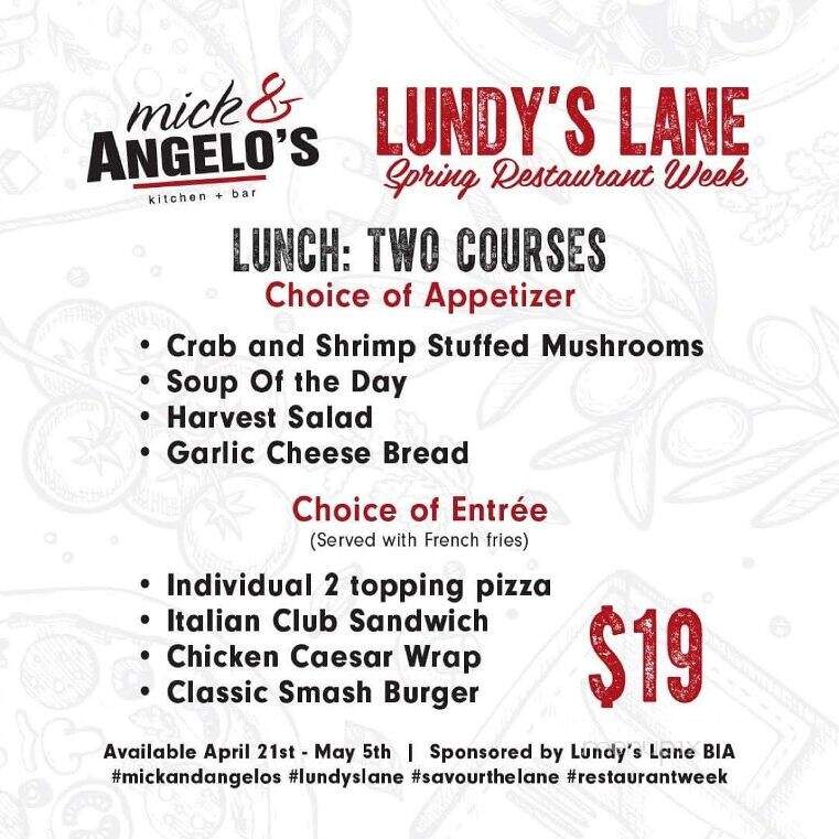 Mick and Angelo's Italian Eatery - Niagara Falls, ON menu_pic