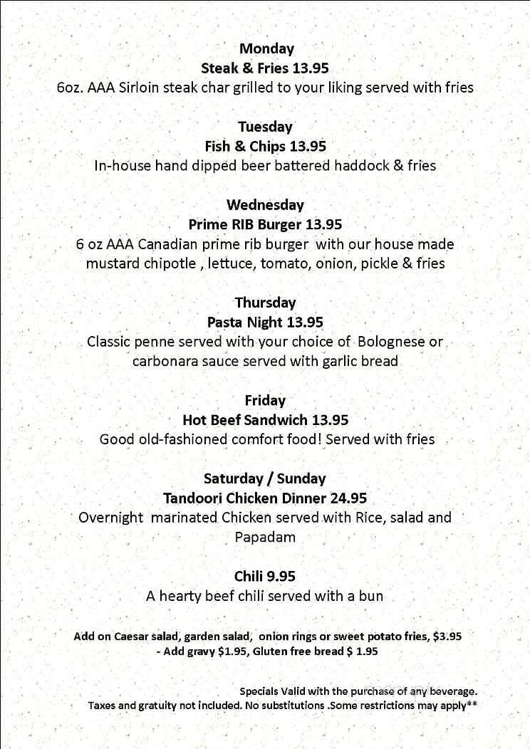 Gananoque Inn & Spa - Gananoque, ON menu_pic