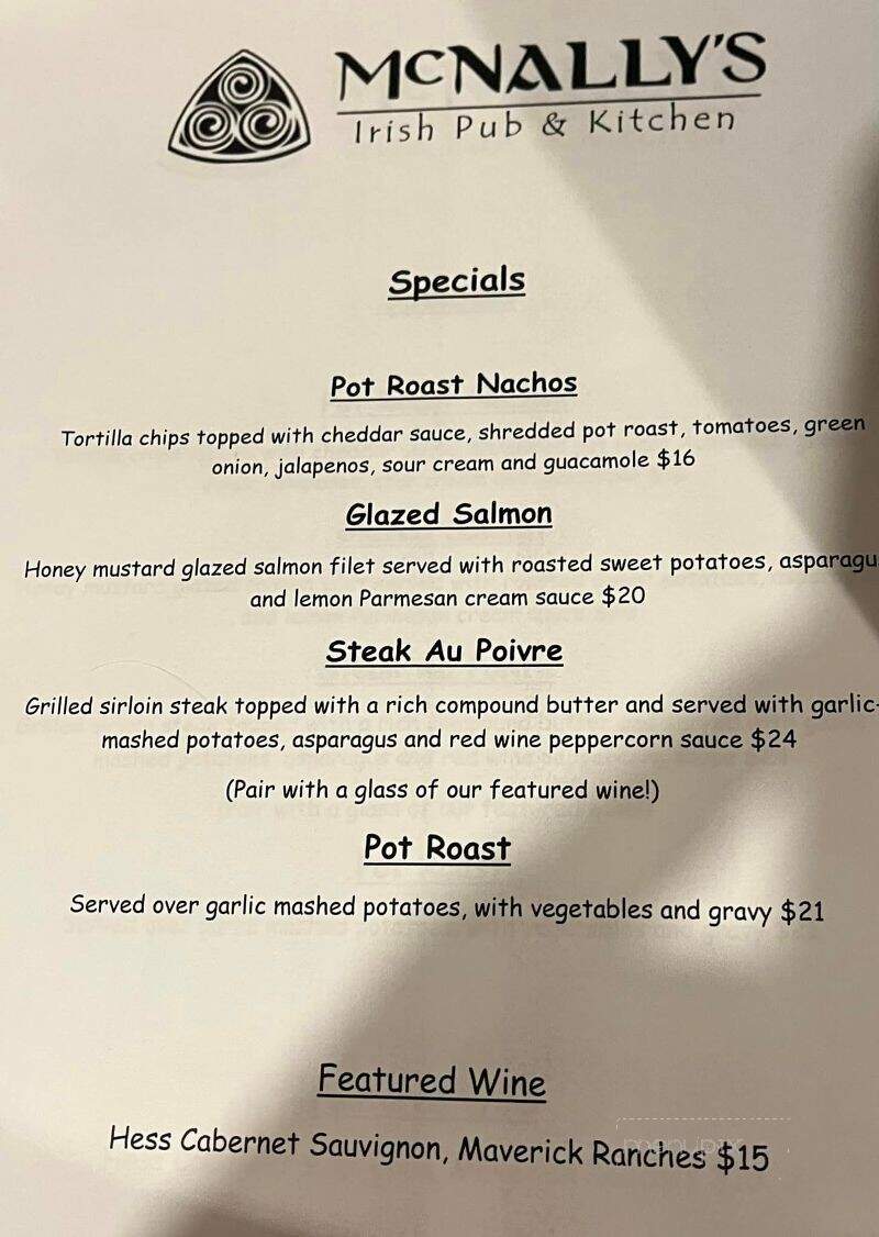 McNally's Irish Pub - Saint Charles, IL menu_pic