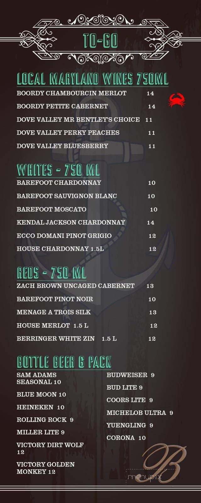 Baker's Restaurant & Cocktail - Elkton, MD menu_pic