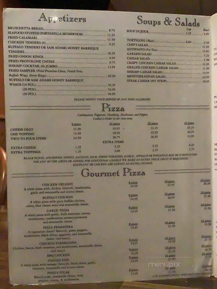 Gregory's Pizza Pub & Restaurant - Wilbraham, MA menu_pic
