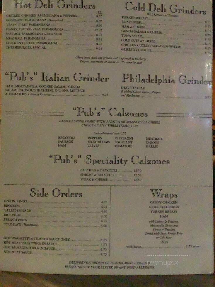 Gregory's Pizza Pub & Restaurant - Wilbraham, MA menu_pic