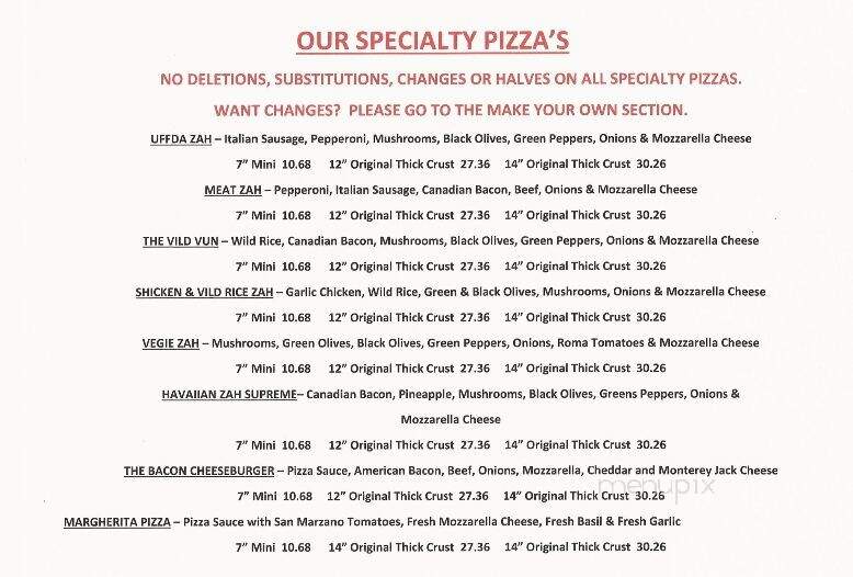 Sven & Ole's - Grand Marais, MN menu_pic