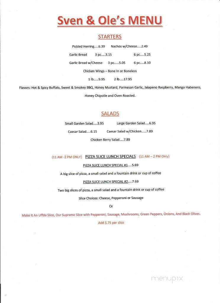 Sven & Ole's - Grand Marais, MN menu_pic