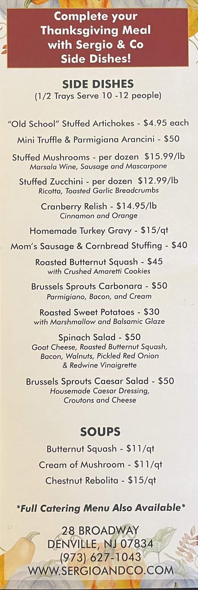 Sergio & Co Italian Spclts - Denville, NJ menu_pic