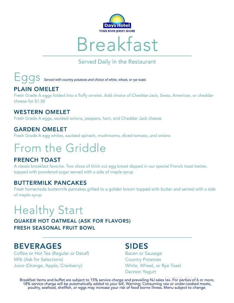 Palms Restaurant & Lounge - Toms River, NJ menu_pic