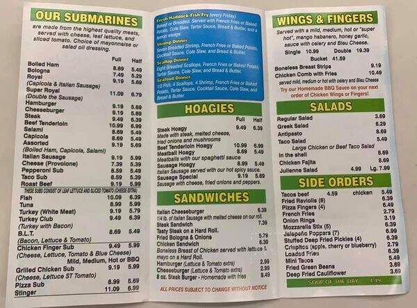 David's Hoagy & Sub - Niagara Falls, NY menu_pic