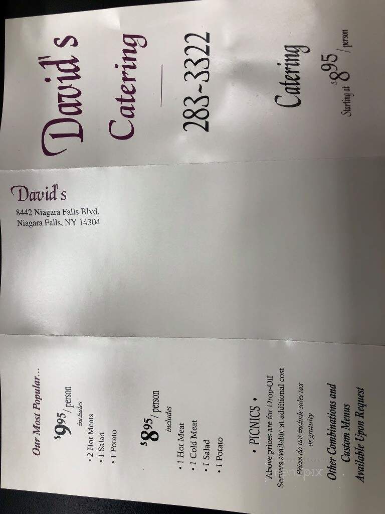 David's Hoagy & Sub - Niagara Falls, NY menu_pic