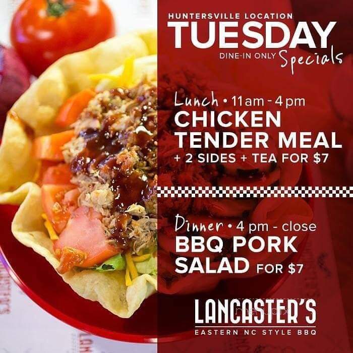 Lancaster's Bbq & Wings - Mooresville, NC menu_pic