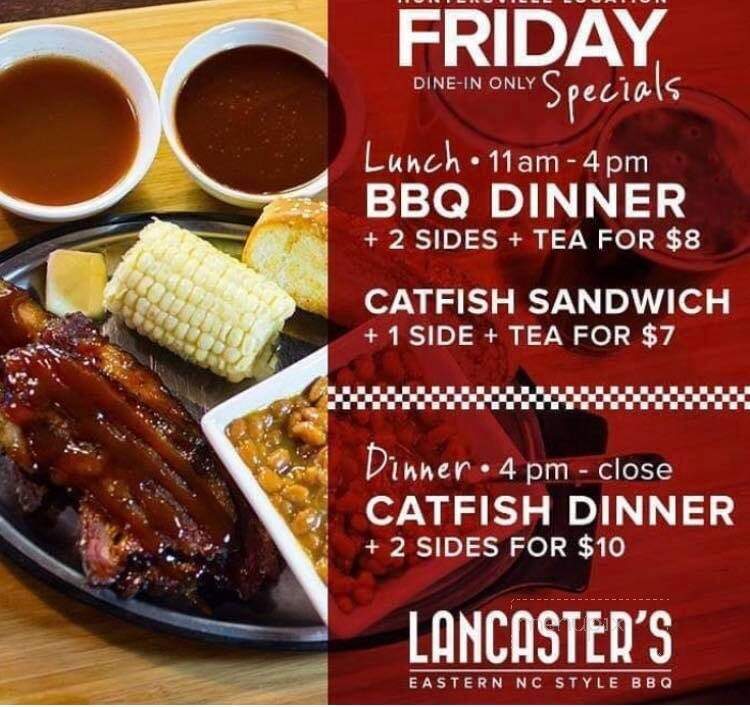 Lancaster's Bbq & Wings - Mooresville, NC menu_pic