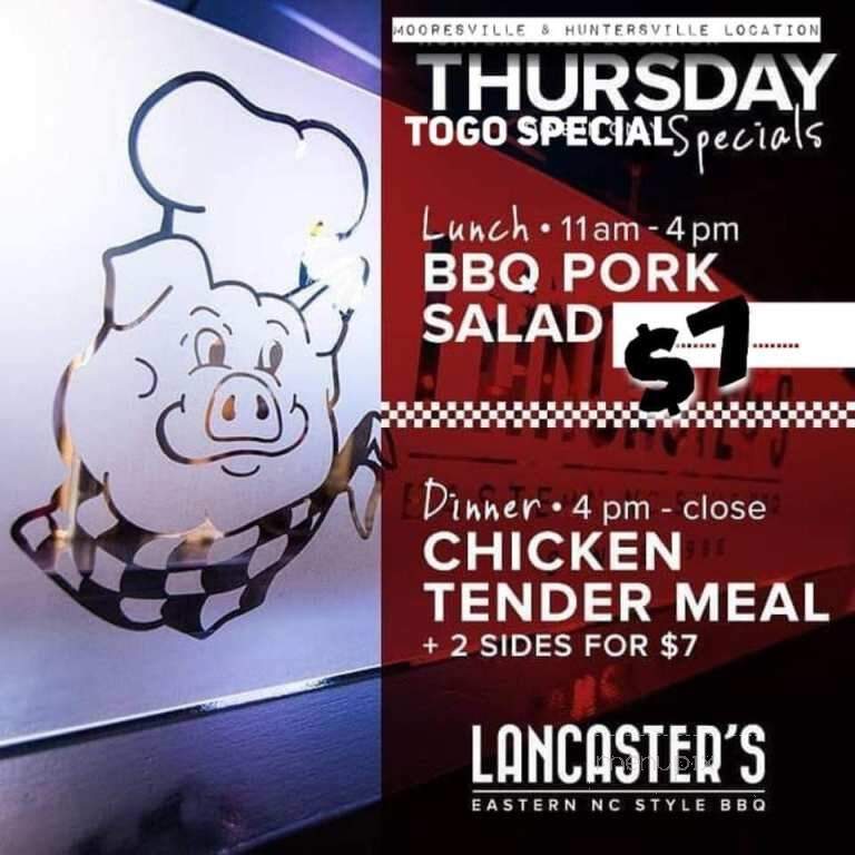 Lancaster's Bbq & Wings - Mooresville, NC menu_pic