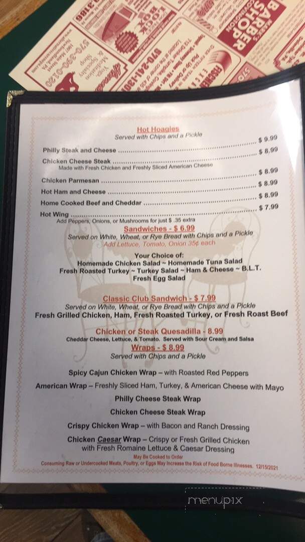 Country Cafe - Lake Ariel, PA menu_pic