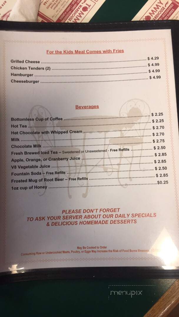 Country Cafe - Lake Ariel, PA menu_pic