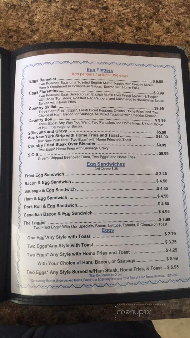 Country Cafe - Lake Ariel, PA menu_pic