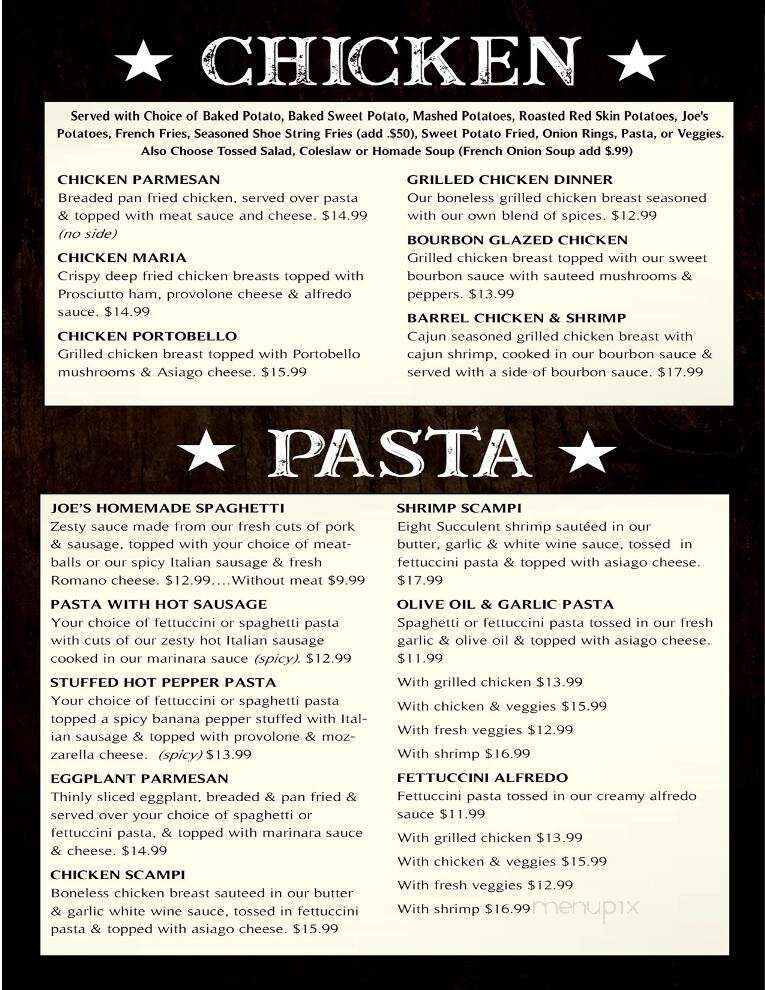 Fortworth Restaurant & Hotel - DuBois, PA menu_pic
