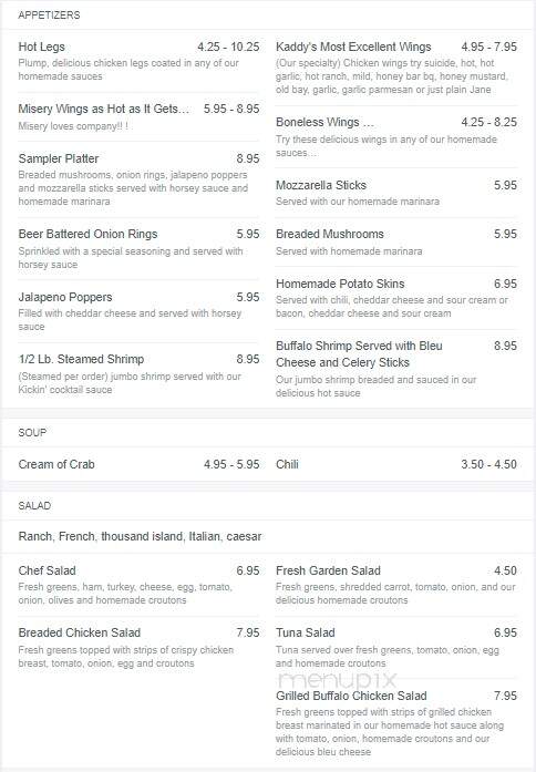 Kickin Kadilaks - York Haven, PA menu_pic