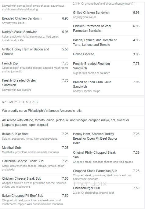 Kickin Kadilaks - York Haven, PA menu_pic