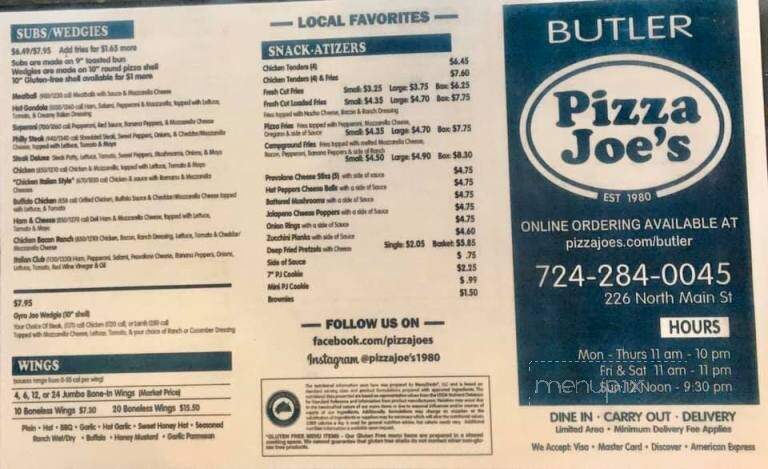 Pizza Joe's - Butler, PA