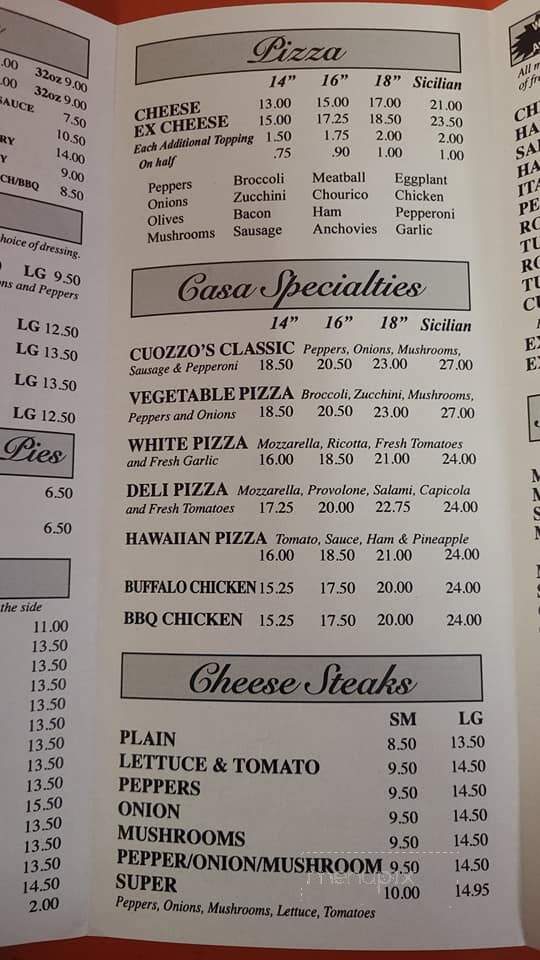 Cuozzo's Pizza & Restaurant - North Scituate, RI