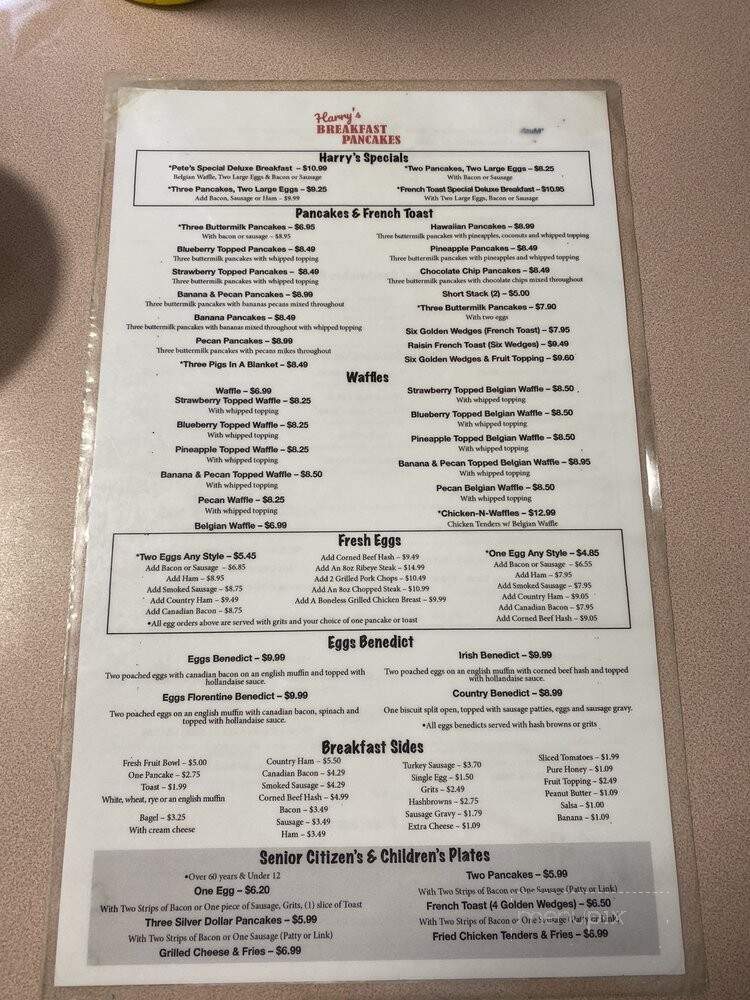 Harry's Breakfast Pancakes - Myrtle Beach, SC menu_pic