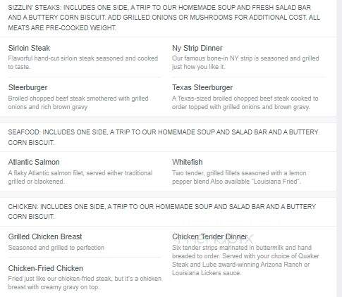 Iron Skillet Restaurant - Florence, SC menu_pic