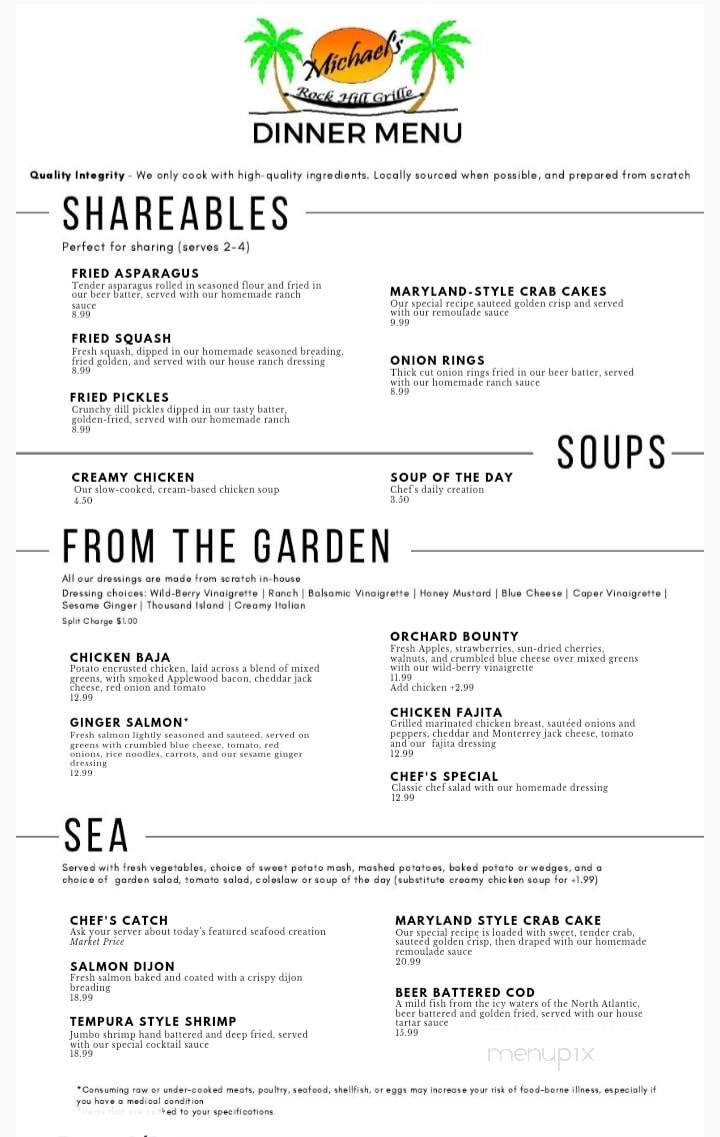 Michael's Rock Hill Grille - Rock Hill, SC menu_pic