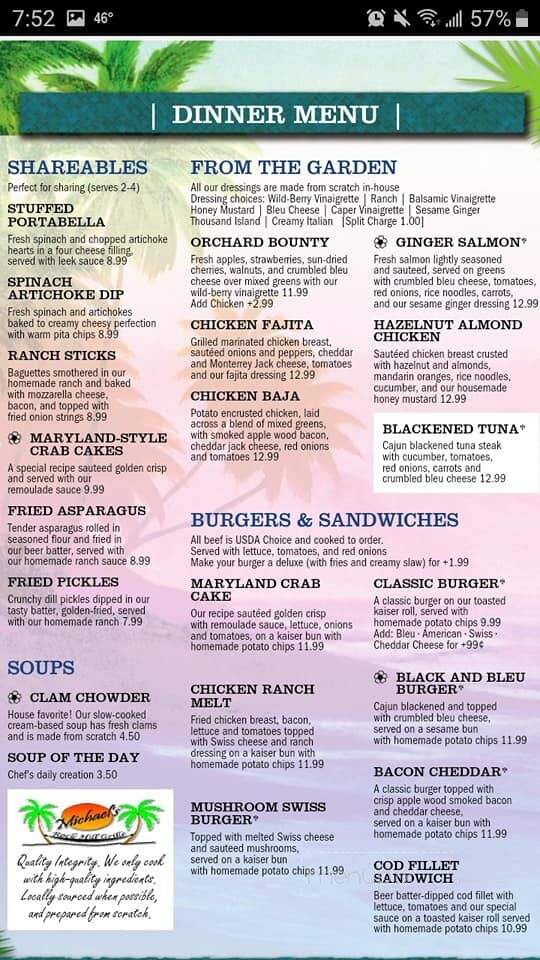Michael's Rock Hill Grille - Rock Hill, SC menu_pic