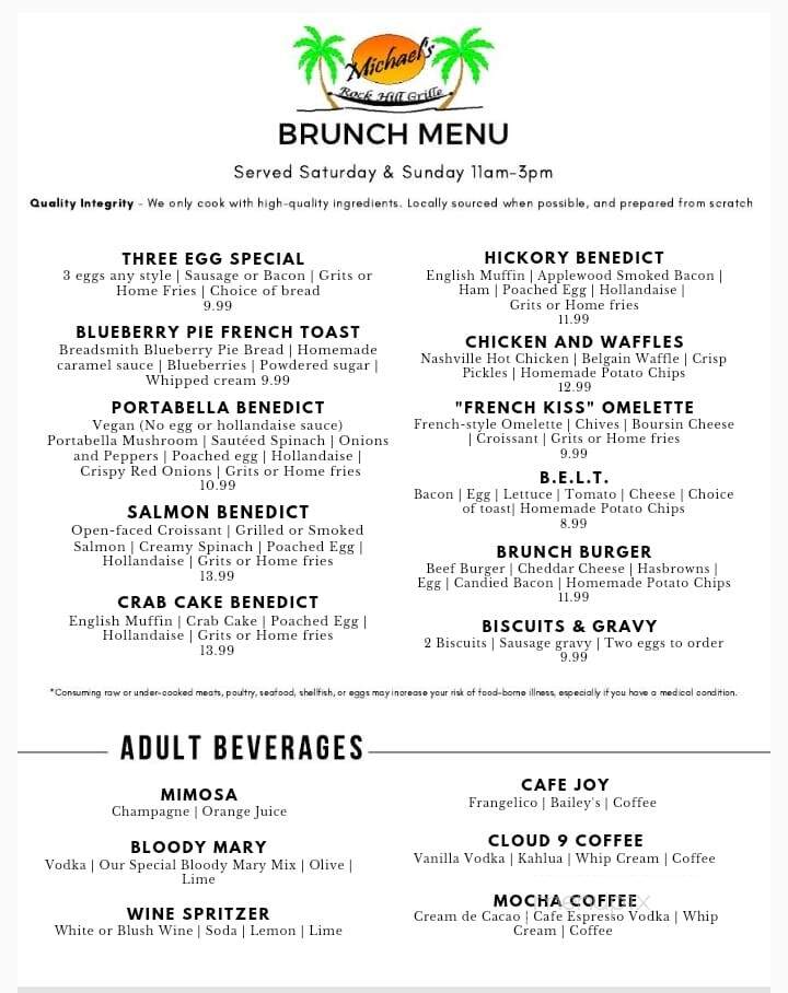 Michael's Rock Hill Grille - Rock Hill, SC menu_pic