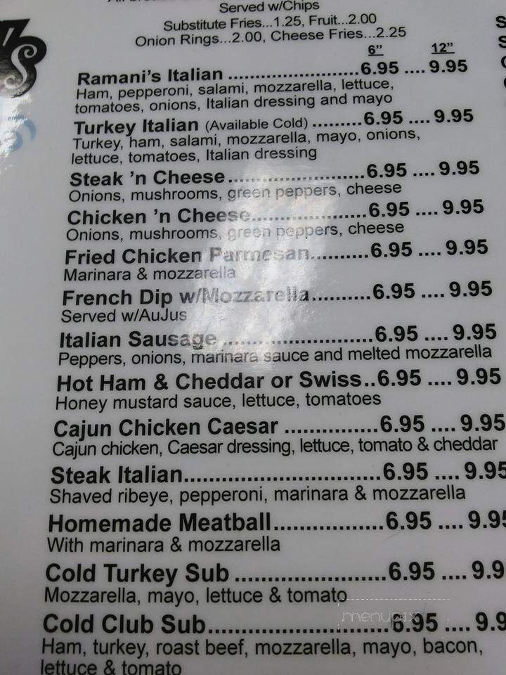 Ramani's Pizza & Subs - Myrtle Beach, SC menu_pic