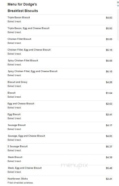 Dodge's Chicken Store - Jackson, TN menu_pic