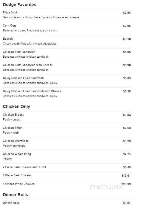 Dodge's Chicken Store - Jackson, TN menu_pic