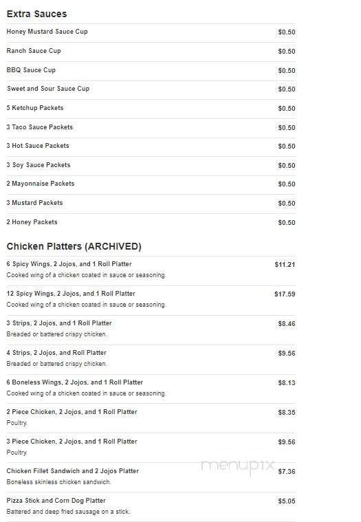 Dodge's Chicken Store - Jackson, TN menu_pic