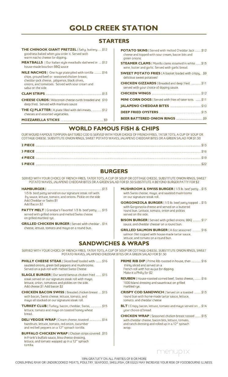Gold Creek Station - Naches, WA menu_pic