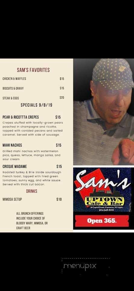 Sam's Uptown Cafe - Charleston, WV menu_pic