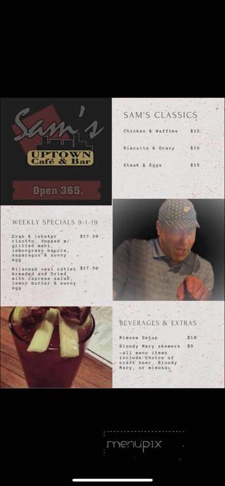 Sam's Uptown Cafe - Charleston, WV menu_pic