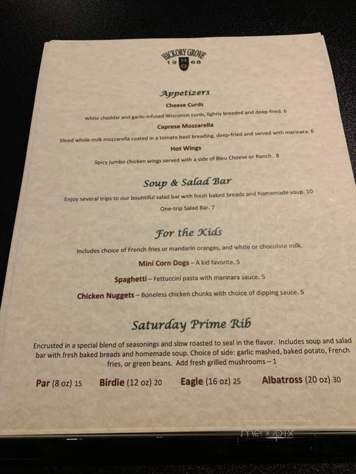 Hickory Grove Public House - Fennimore, WI menu_pic