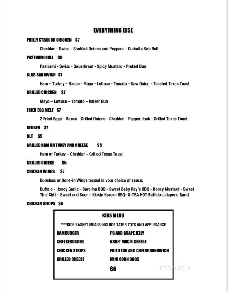 Hickory Grove Public House - Fennimore, WI menu_pic