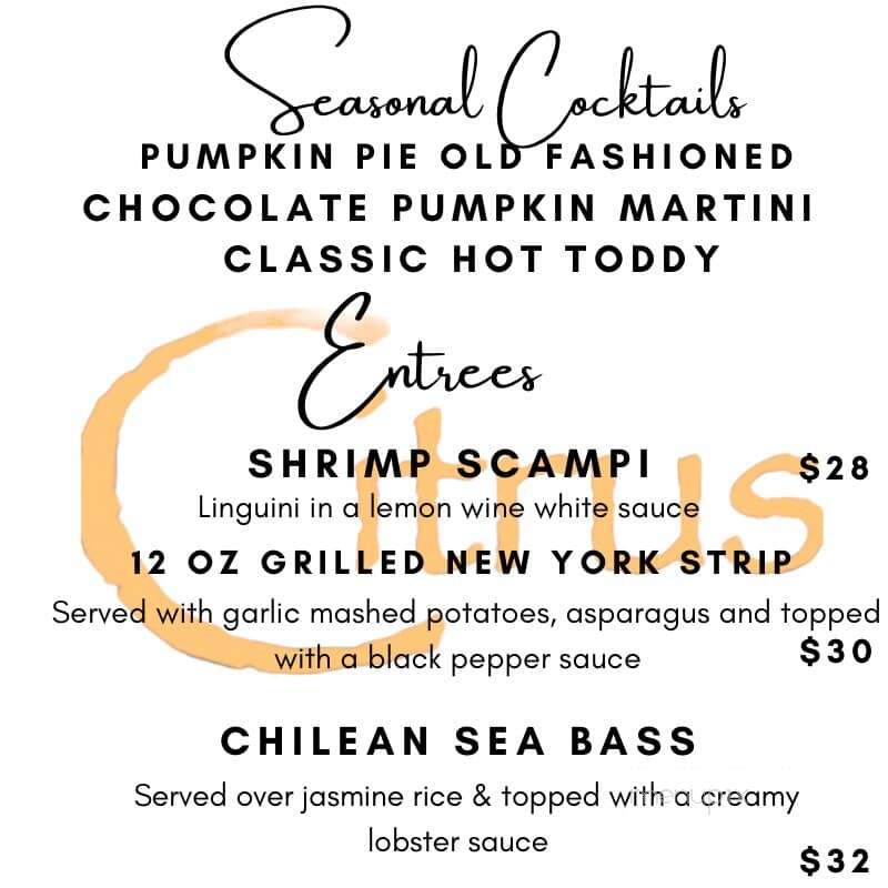 Citrus Restaurant - Milford, CT menu_pic