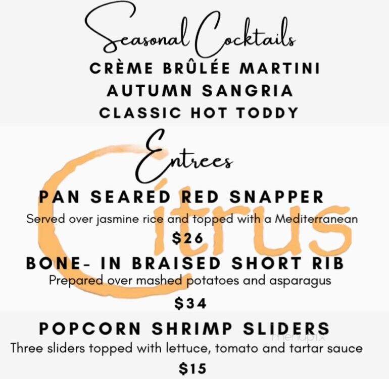 Citrus Restaurant - Milford, CT menu_pic