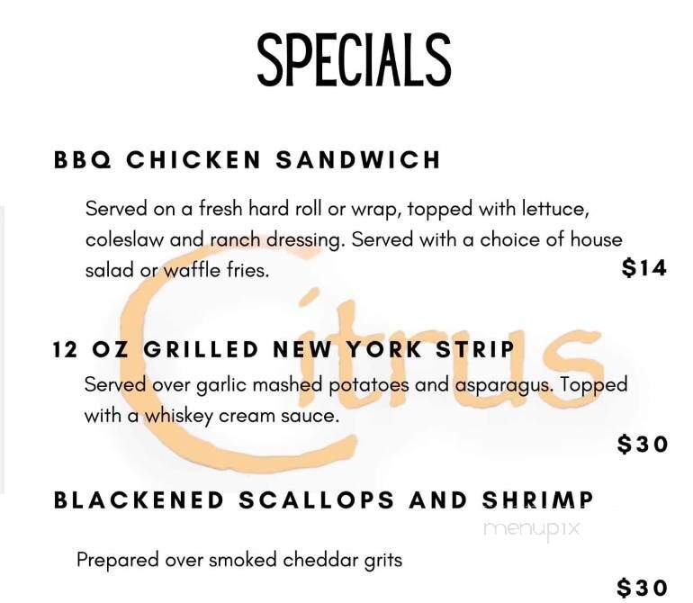 Citrus Restaurant - Milford, CT menu_pic